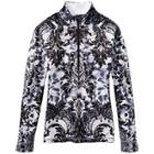 Athleta Sierra Thermal Floral Haze Half Zip - Granite Grey Floral Haze