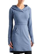 Athleta Womens Cooldown Sweatshirt Dress Size L Tall - Medium Blue Heather