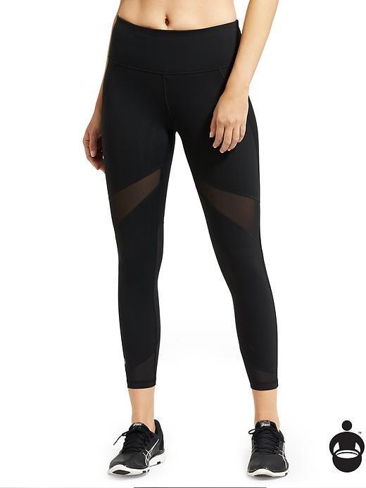 Athleta Womens Stealth Mesh 7/8 Tight Size S Tall - Black