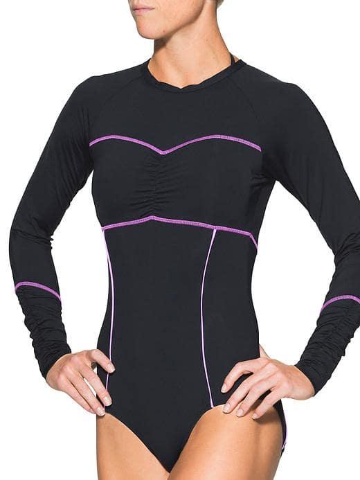 Athleta Womens Ariel One Piece Rashguard Size M Tall - Black