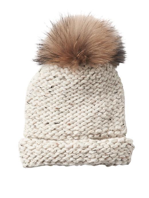 Athleta Womens Lauren Beanie By Lizette Cream Tweed Size One Size