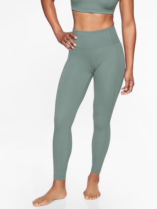 Athleta Womens Salutation 7/8 Tight Oxidized Green Size M