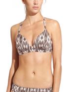 Athleta Womens Aqualuxe Print Molded Bikini Size L - Foxtail Taupe Ikat