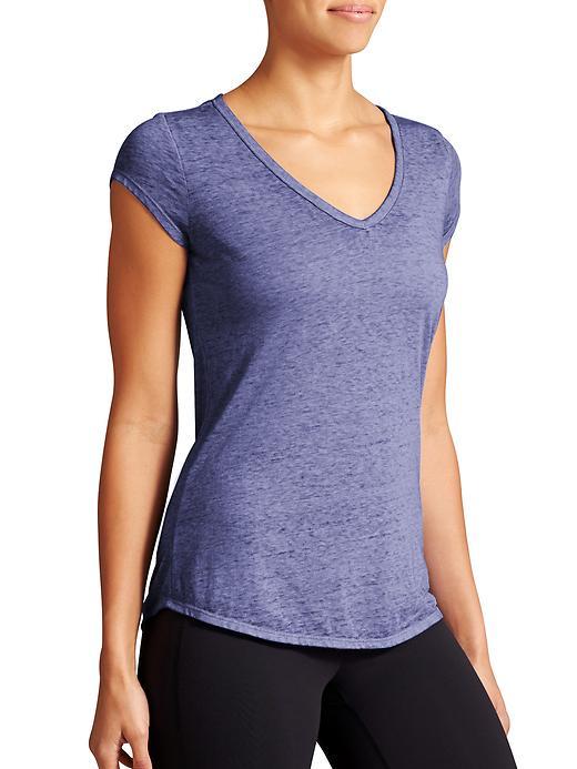 Athleta Womens Easy V Sugar Wash Tee Size 1x Plus - Navy