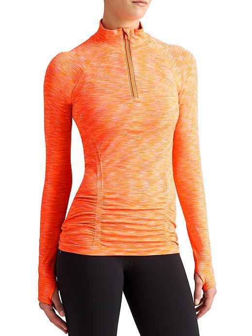 Athleta Womens Fastest Track Half Zip Space Dye Size L - Ember Orange Space Dye