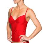 Athleta Knot Front Tankini - Saffron Red