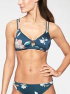 Athleta Womens Aqualuxe Floradora Bikini Top Constellation Blue Size L