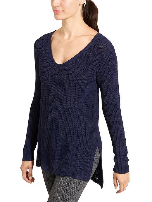 Athleta Womens Highline Sweater Tunic Size L - Dress Blue