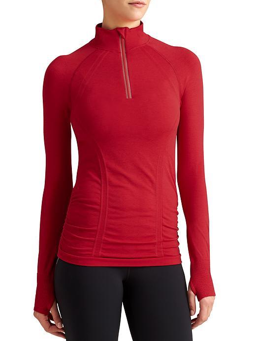 Athleta Womens Fastest Track Half Zip Size L - Red Delicious