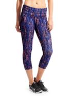 Athleta Womens Reptile Relay Capri Size L - Bluetiful/light Coral Sunset