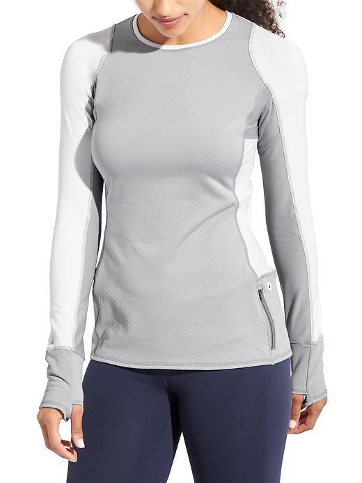 Athleta Womens Heat Zone Top Size L - Slate Grey Colorblock