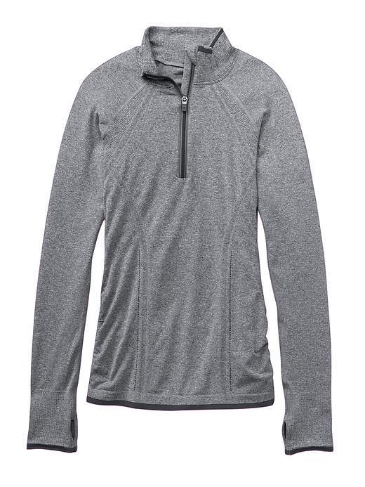 Athleta Womens Fastest Track Half Zip Size L - Flint Grey Heather