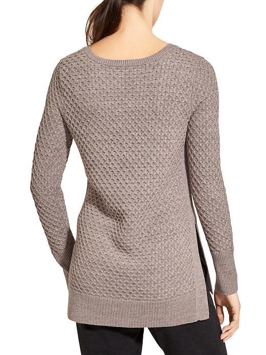 Athleta Womens Honeycomb Sweater Tunic Size L - Oatmeal Heather