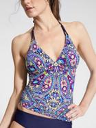 Athleta Womens Baja Notsostring Tankini Size L - Powerful Blue