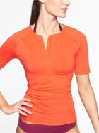Athleta Womens Pacifica Wrap Front Tee On Fire Size M