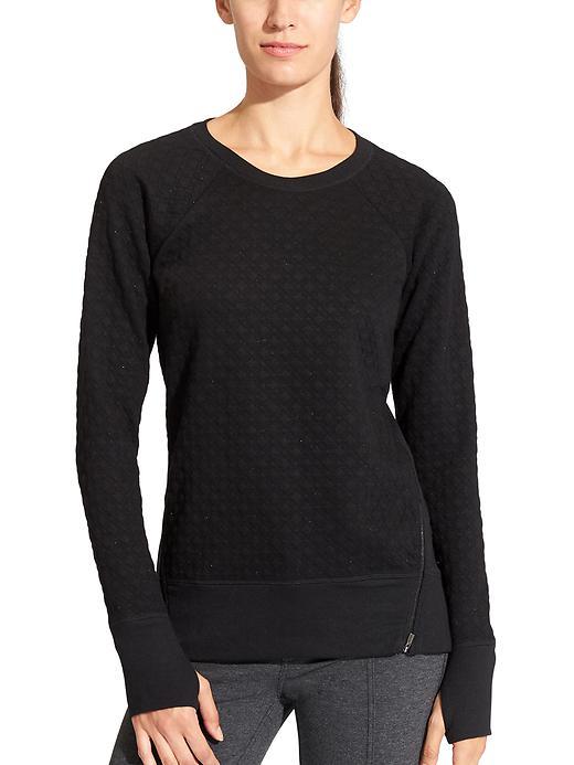 Athleta Womens Quilted R&amp;r Sweatshirt Size L - Black