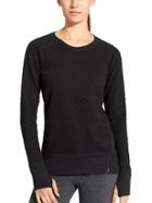 Athleta Womens Quilted R&amp;r Sweatshirt Size L - Black