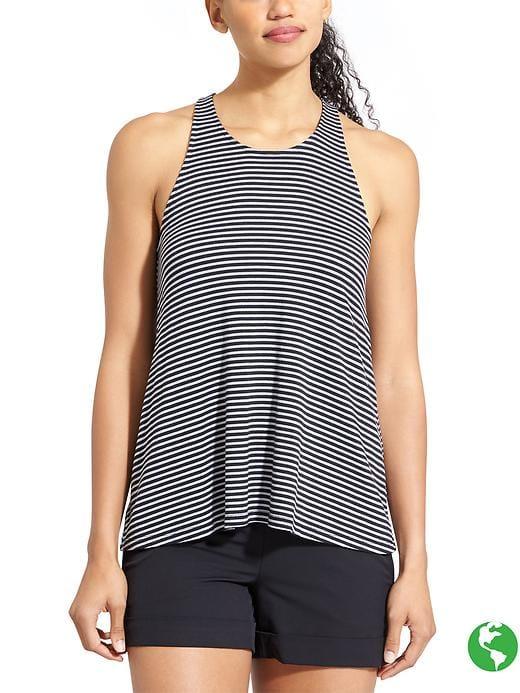 Athleta Womens Crossroad Tank Size M Tall - Black/ Bright White