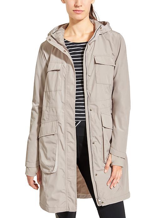 Athleta Womens Downpour Coat Size S - Abalone Grey
