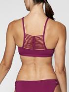 Athleta Womens Macrame High Neck Bikini Top Exotic Fuchsia Size Xl