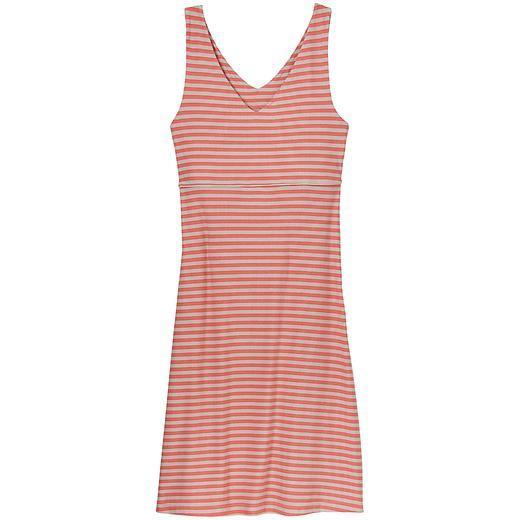 Athleta Stripe Santorini 2 Dress - Coral Sunset/ Ecru