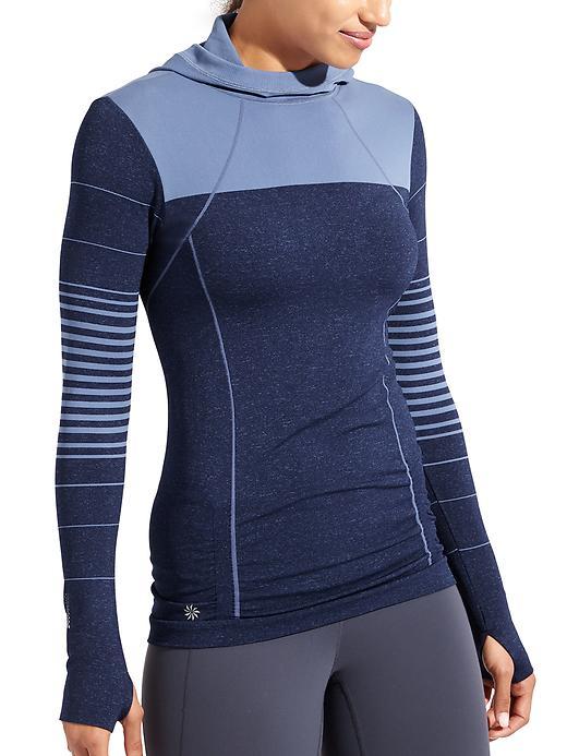 Athleta Womens Stripe Fastest Track Hoodie Size L - Smooth Sailing