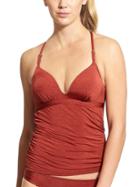 Athleta Womens Aqualuxe Molded Cup Tankini Size L - Terra Cotta Soldier