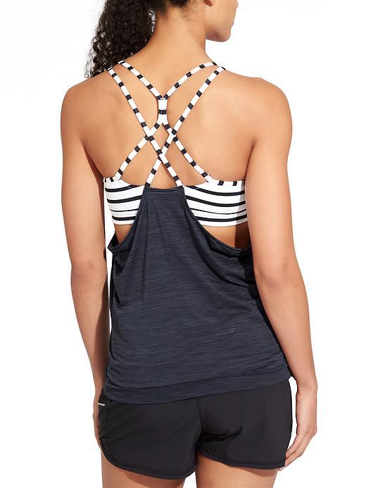 Athleta Womens Hyper Stripe Energize Tank Size L - Navy