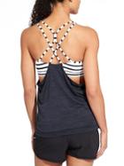 Athleta Womens Hyper Stripe Energize Tank Size L - Navy