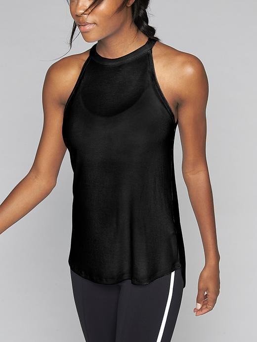 Athleta Womens Rib Tank Size L - Black