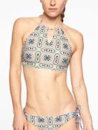 Athleta Womens Monaco High Neck Keyhole Bikini Top She Sells Seashells Size L