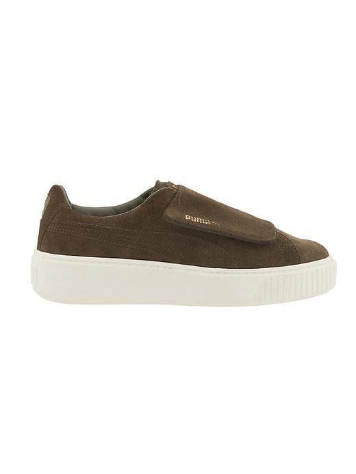 Athleta Womens Suede Platform Strap By Puma Olive Size 6