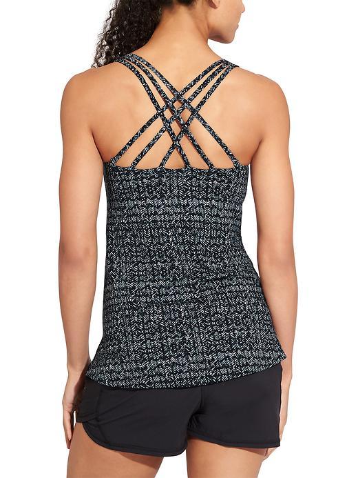 Athleta Womens Printed Crossed Lifestyle Tank Size Xxs - Navy