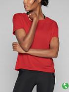 Athleta Womens Power Up Tee Size M Tall - Scorched Chili