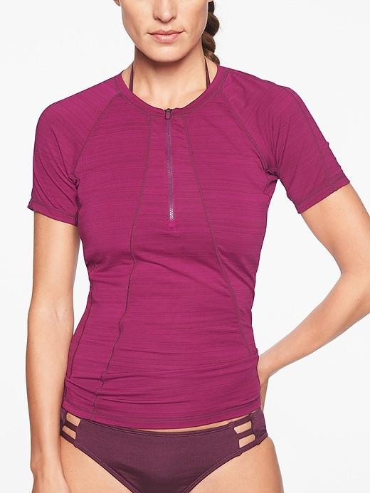 Athleta Womens Pacifica Upf Tee 2 Exotic Fuchsia Size Xxs
