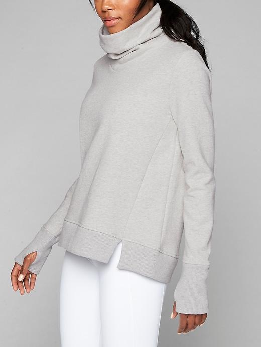 Athleta Womens Funnel Fleece Light Grey Heather Size Xl