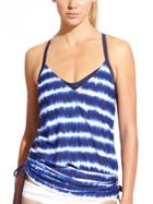 Athleta Womens Del Mar Side Scrunch Tankini Size 40b/c - Dress Blue
