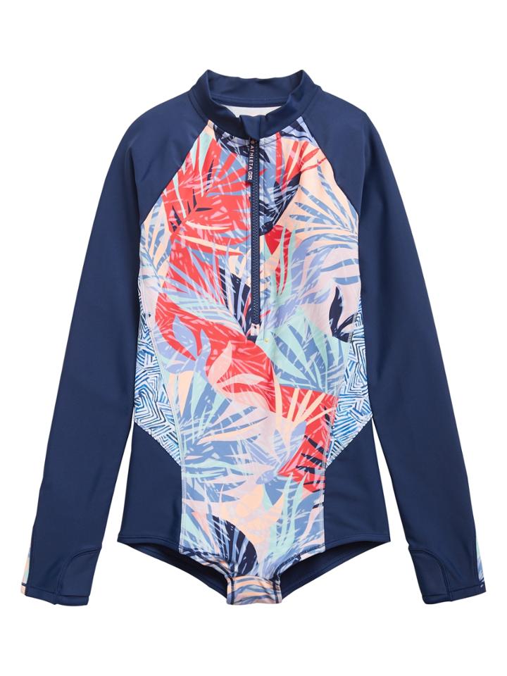 Athleta Girl Palm Oasis Long Sleeve One Piece Shortie
