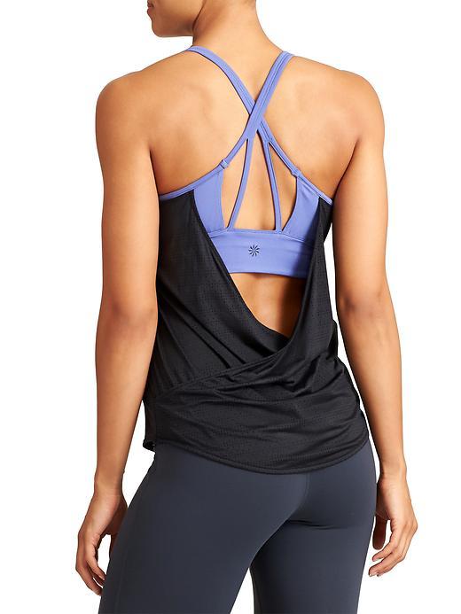 Athleta Womens Full Force Tank Size L - Black/baja Blue