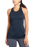 Athleta Womens High Neck Dot Mesh Chi Tank Size S - Navy