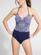 Athleta Womens Baja One Piece Size L Tall - Powerful Blue