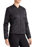 Athleta Womens Uptown Bomber Jacket Size L - Black