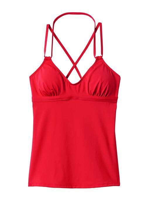 Athleta Womens Scoop Tankini Size M Tall - Saffron Red