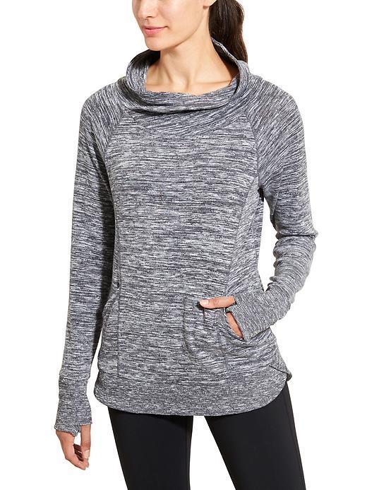 Athleta Womens Techie Sweat Track Pullover Size 1x Plus - Grey Heather