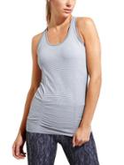 Athleta Womens Mini Stripe Fastest Track Tank Size L - Grey Heather