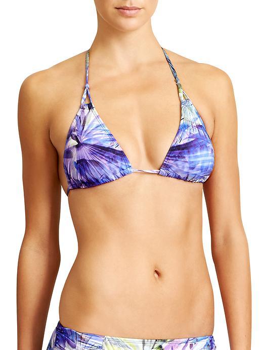 Athleta Womens Kailua Notsostring Bikini Size L - Caspian Blue Print