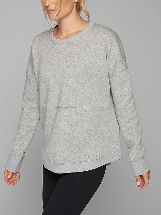 Athleta Womens Cozy Karma Crewneck Light Grey Heather Size Xl