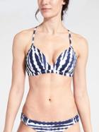 Athleta Womens Wave Break Molded Cup Bikini Size L - Dress Blue