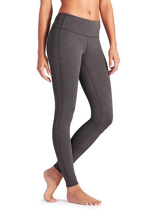 Athleta Womens Herringbone Chaturanga Tight Size L Tall - Black