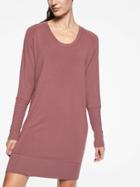 Athleta Womens Nirvana V&#045neck Sweatshirt Dress Crushed Berry Size S